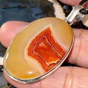 Beautiful Sardonyx Agate Pendant 2 1/4”